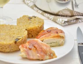 Suprême de volaille au bleu d'Auvergne et bacon