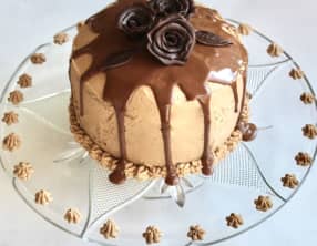 Layer cake aux deux chocolats