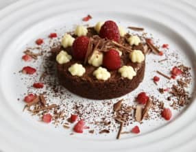 Moelleux au chocolat, crème au lait de soja