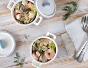 Blanquette de crevettes et Saint Jacques