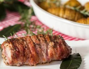 Filet mignon de porc en habit de lard fumé