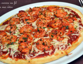 Pizza aux scampis à la diable