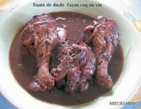 Sauté de dinde façon coq au vin