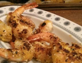 Crevettes panées à l’ail grillé