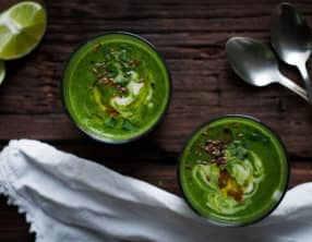 Crème de pourpier, avocat citron vert