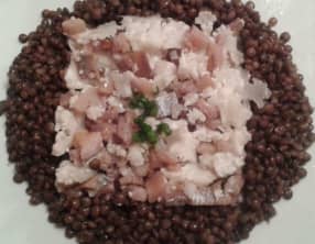 Tartare de hareng fumé et chou-fleur