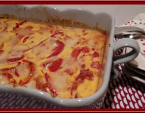 Flan de poivrons aux lardons