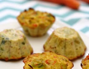 Flans aux poireaux, carottes et curry