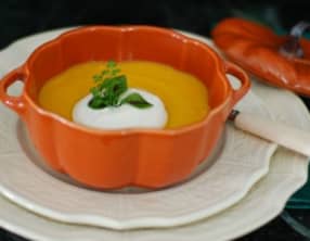 Crème de carotte, gingembre et crème de coco