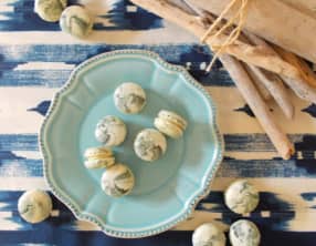 Macarons au chocolat blanc et poivre de Sarawak