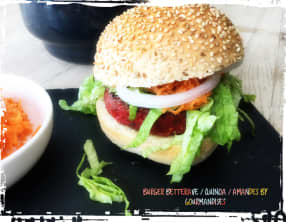 Burger betterave quinoa amandes