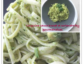Linguines sauce avocat et coriandre