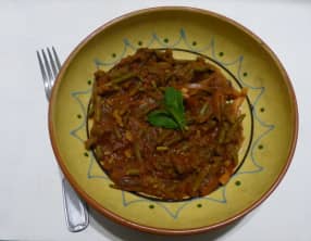 Haricots verts à la tomate et au menthe