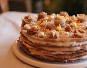 Gâteau de crêpes orange et crème de marrons