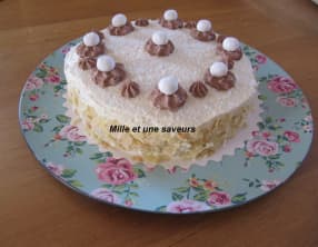 Layer cake noix de coco et chocolat blanc