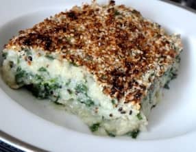 Chou-fleur épinards gratinés au sésame