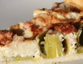 Quiche poireaux, lardons et fromage de chèvre