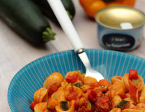 Pâtes aux légumes du soleil, chorizo et paprika