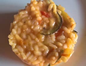 Risotto tomates séchées, courgettes et feta