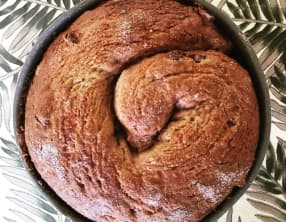 La brioche sans beurre à la cannelle et aux fruits secs