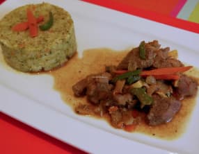 Canard sauté et purée de 4 légumes