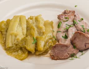 Aiguillettes de canard à la rhubarbe