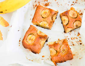 Brownie banane, chocolat blanc et noir
