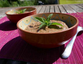 Mousse au chocolat, mangue et banane