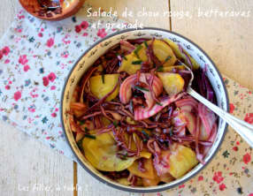 Salade de chou rouge, betteraves et grenade