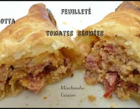 Feuilletés à la ricotta, tomates séchées et bacon