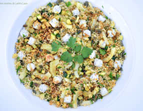 Salade de millet aux courgettes, fenouil et graines de courge