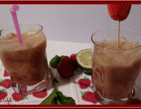 Jus Printanier à la rhubarbe, fraises et menthe