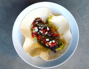 Tacos falafels, poivrons grillés et salsa