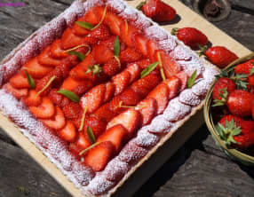 Tarte Fraises et Verveine-Citron