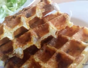 Gaufres à la purée de carotte et au poulet