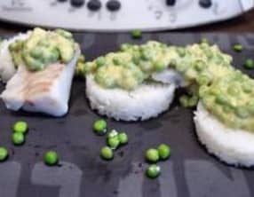Curry de cabillaud aux petits pois avec son riz au thermomix facile et rapide
