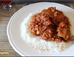 Mijoté d'aubergines aux protéines de soja texturées