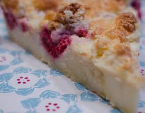 Gâteau magique au chocolat blanc et aux franboises