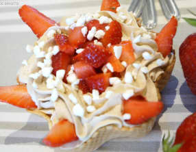 Tulipes au praliné et aux fraises