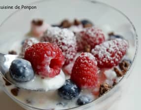 Yaourt aux fruits des bois au sirop de gingembre