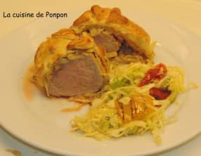 Filet mignon en feuilleté aux oignons