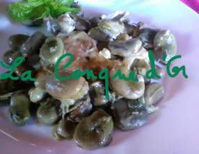 Oeufs mollets et fèves fraîches