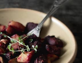 Légumes racines rôtis au romarin et thym citronné