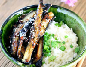 Aubergines caramélisées aux saveurs d'Asie