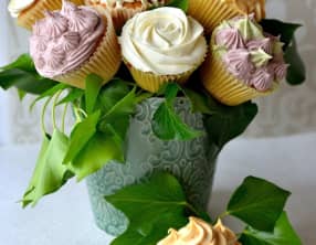 Bouquet de cupcakes ganache montée chocolat blanc