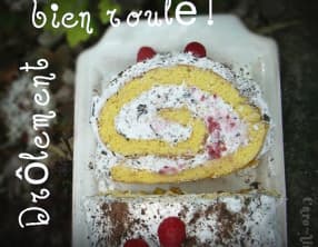 Roulé aux framboises et pépites de chocolat noir