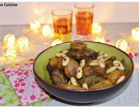 Tajine de boeuf, aux abricots et aux amandes