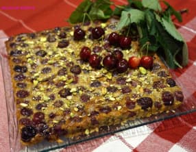 Clafoutis cerises et pistaches d'après Eric Frechon