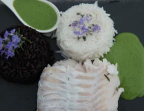 Sauce coco et matcha pour accompagner le poisson, sans lactose