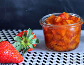 Confiture de mangues, fraises gariguette